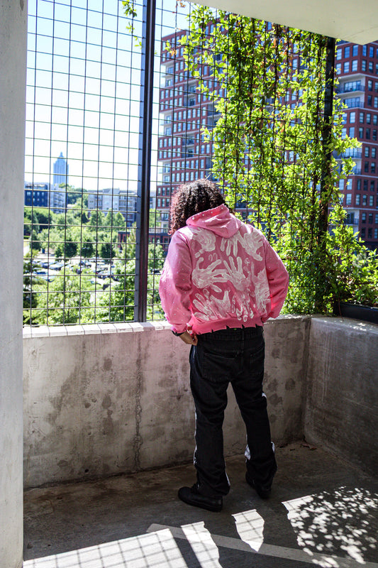 Pink God’s Touch Hoodie (Pearls & Rhinestones)