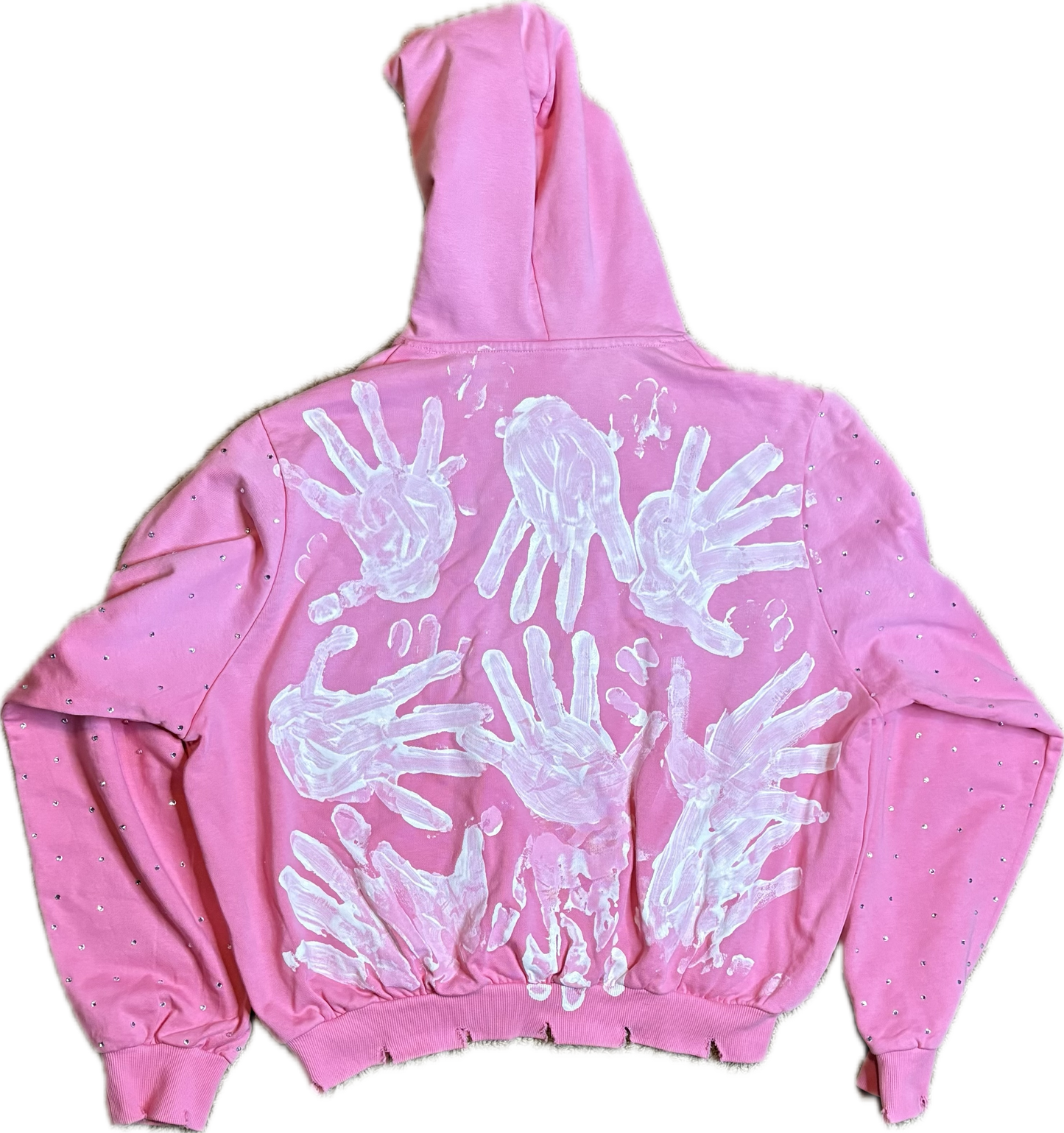 Pink God’s Touch Hoodie (Pearls & Rhinestones)