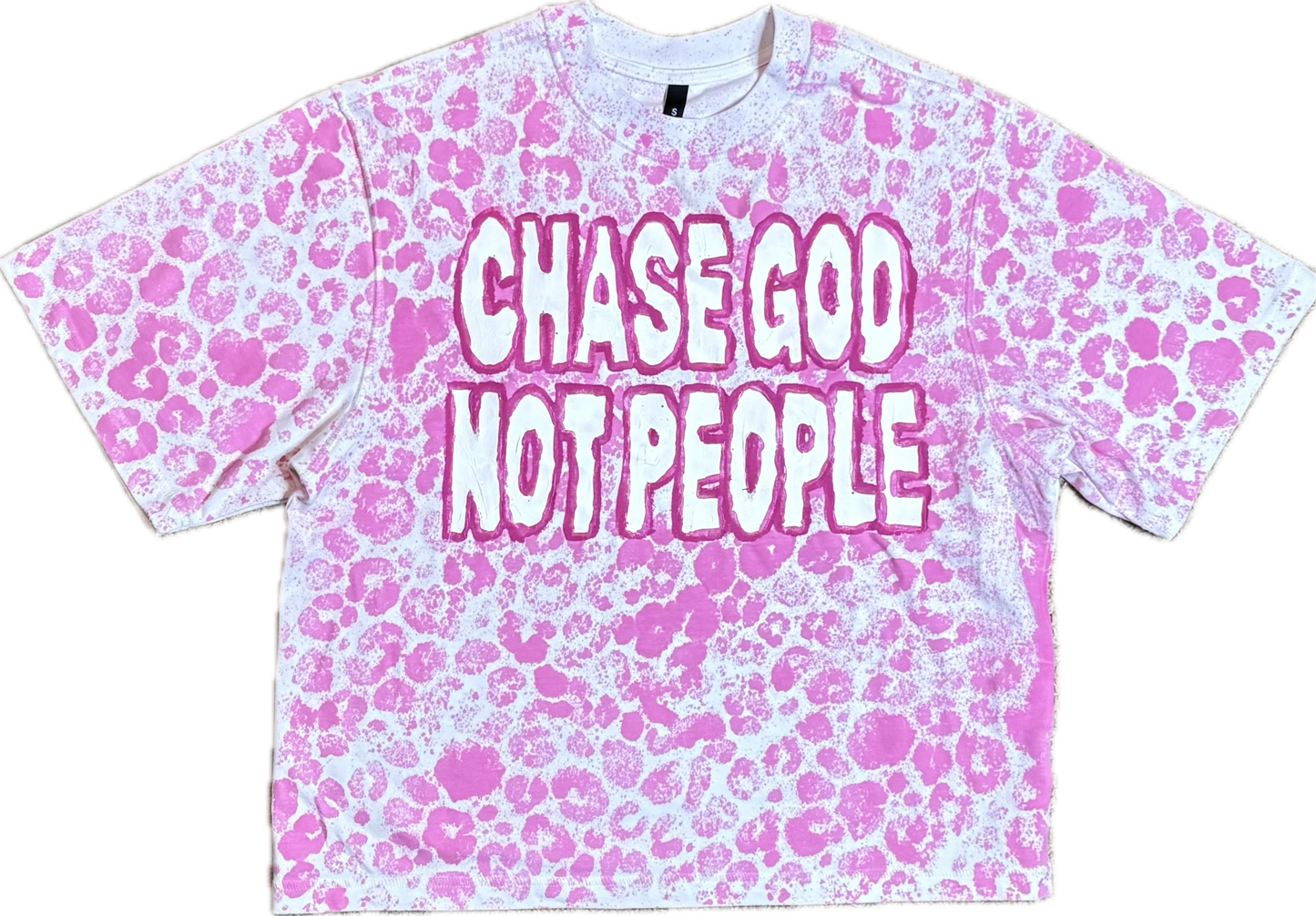 Chase God Not People "Pink Cheetah Print" Cropped Tee