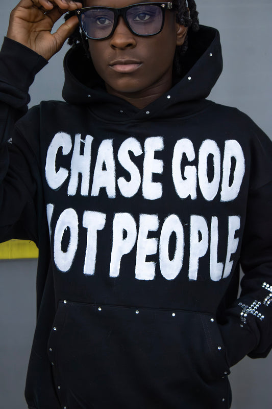 Black "Chase God Not People" Sweatsuit