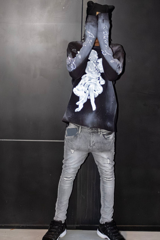 Black Thermal Long Sleeve Cross fade