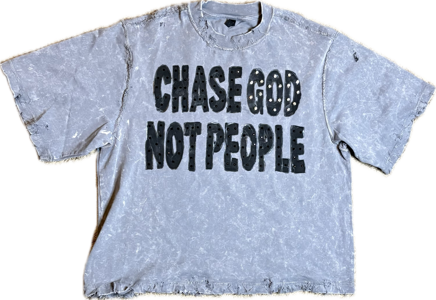 Chase God Not People Cropped Tee M