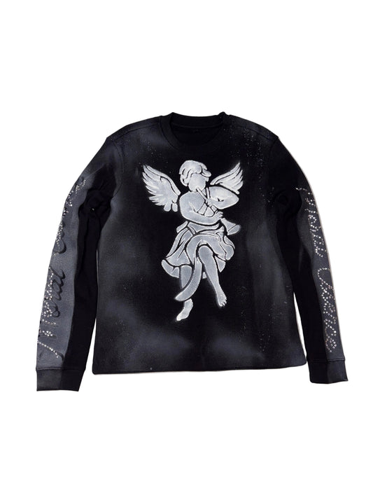 Black Thermal Long Sleeve Cross fade