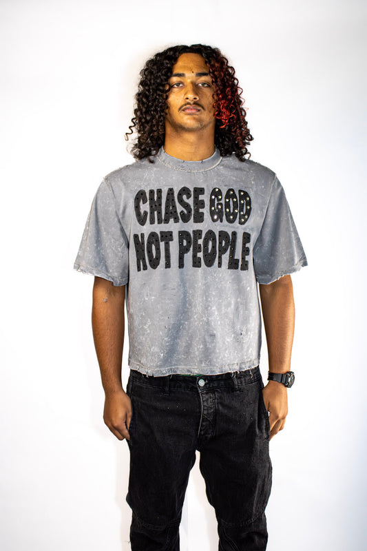 Chase God Not People Cropped Tee M