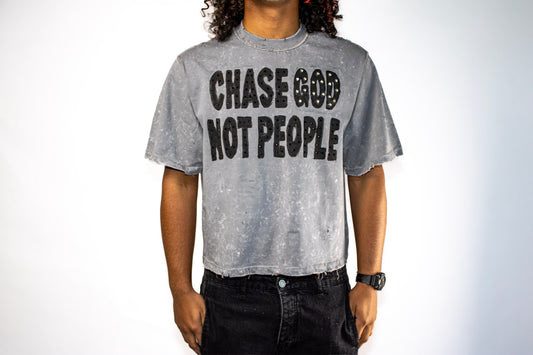 Chase God Not People Cropped Tee M