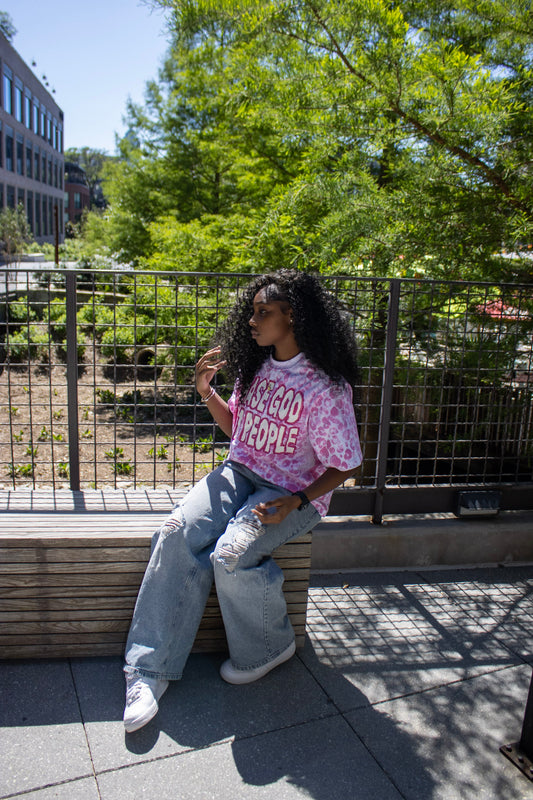 Chase God Not People "Pink Cheetah Print" Cropped Tee