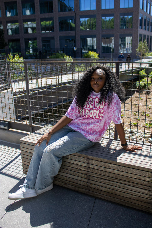 Chase God Not People "Pink Cheetah Print" Cropped Tee