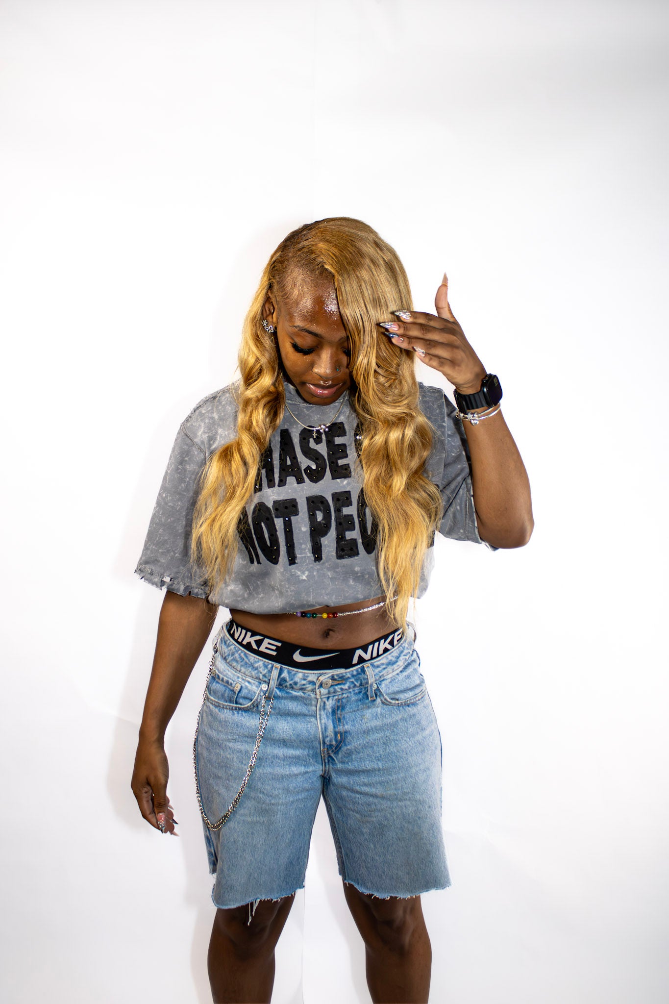 Chase God Not People Cropped Tee W