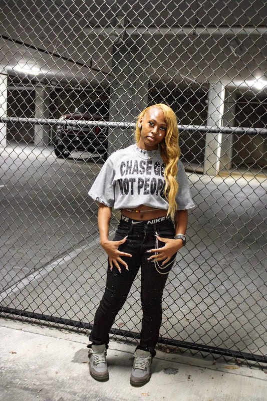 Chase God Not People Cropped Tee W